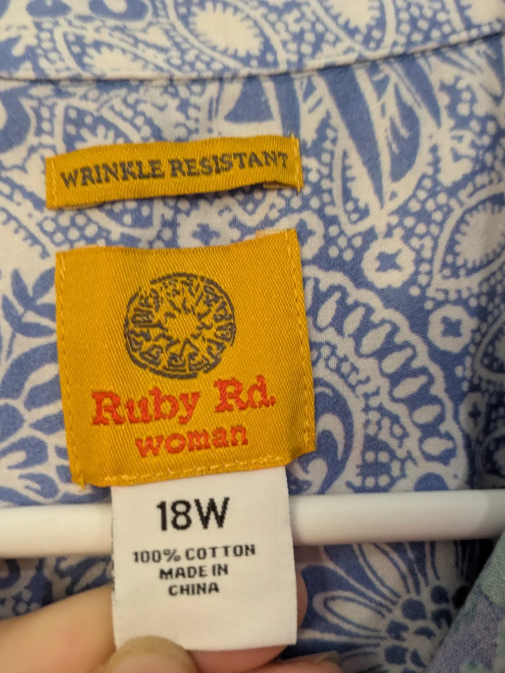 Ruby Rd. Paisley, Periwinkle, Button-Up Shirt - Picture 3 of 10